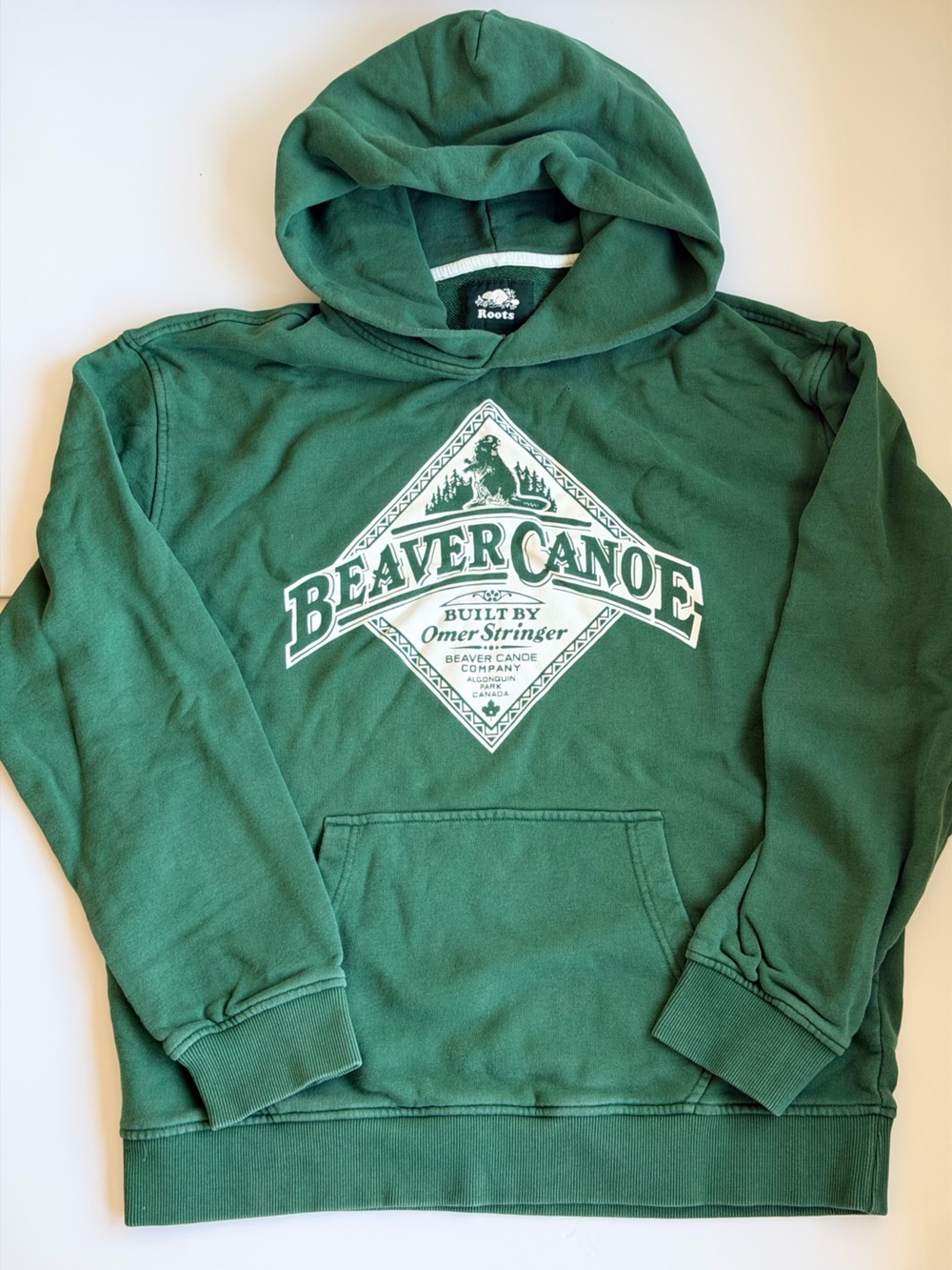 Roots Beaver Canoe Green Hoodie